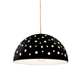 Radiance Collection One Light Pendant in Brushed Nickel (102|CER-6467-BLK-NCKL-BEIG-TWST)