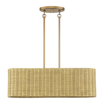 Weavington Three Light Linear Chandelier in Antique Gold Leaf (107|60586-48)