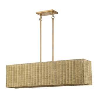 Weavington Four Light Linear Chandelier in Antique Gold Leaf (107|60583-48)