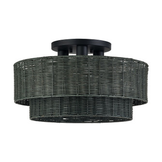 Weavington Three Light Semi-Flush Mount in Black (107|60110-04)