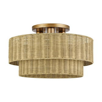Weavington Three Light Semi-Flush Mount in Antique Gold Leaf (107|60048-48)