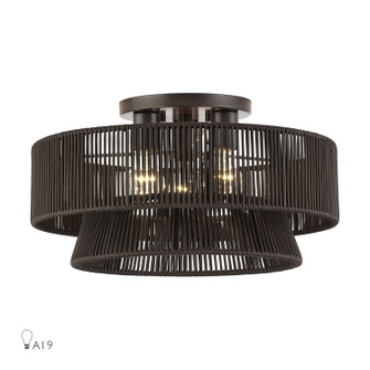 Florell Three Light Semi-Flush Mount in English Bronze (107|49147-92)