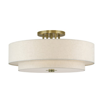Monroe Six Light Semi-Flush Mount in Antique Brass (107|45849-01)