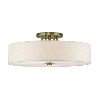 Monroe Six Light Semi-Flush Mount in Antique Brass (107|45848-01)
