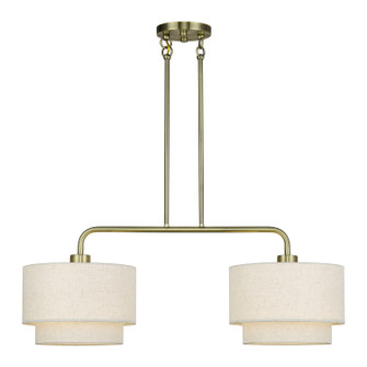 Manorwood Two Light Linear Chandelier in Antique Brass (107|41942-01)