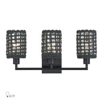 Twinewell Three Light Vanity in Black (107|14043-04)