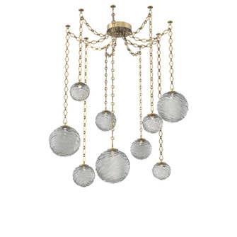 Gaia LED Pendant in Gilded Brass (404|SNB0092-09-GB-S-CH1-L1)