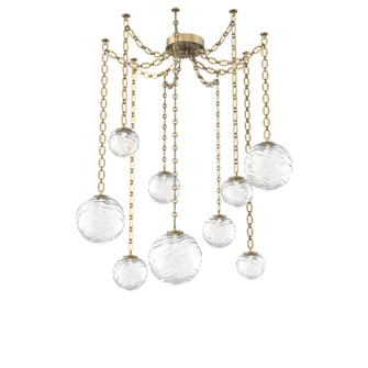 Gaia LED Pendant in Gilded Brass (404|SNB0092-09-GB-C-CH2-L1)