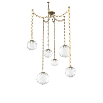 Gaia LED Pendant in Gilded Brass (404|SNB0092-06-GB-C-CH2-L3)