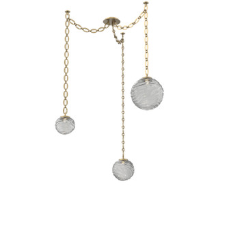 Gaia LED Pendant in Gilded Brass (404|SNB0092-03-GB-S-CH2-L1)