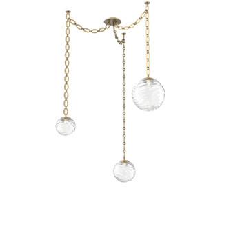 Gaia LED Pendant in Gilded Brass (404|SNB0092-03-GB-C-CH2-L3)
