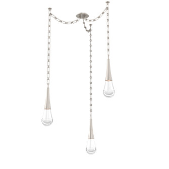 Raindrop LED Pendant in Beige Silver (404|SNB0078-03-BS-C-CH3-L3)