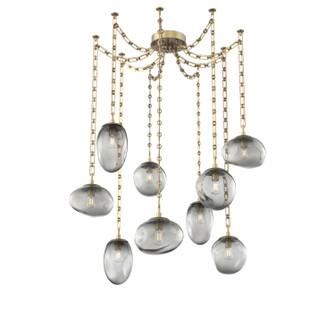 Cosmos Bulb Nine Light Pendant in Gilded Brass (404|SNB0065-09-GB-S-CH3-E2)
