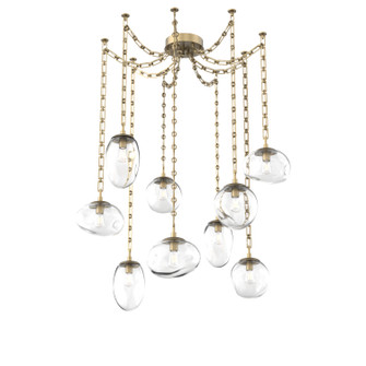 Cosmos Bulb Nine Light Pendant in Gilded Brass (404|SNB0065-09-GB-C-CH3-E2)