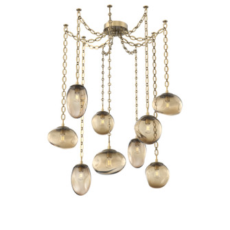 Cosmos Bulb Nine Light Pendant in Gilded Brass (404|SNB0065-09-GB-B-CH2-E2)