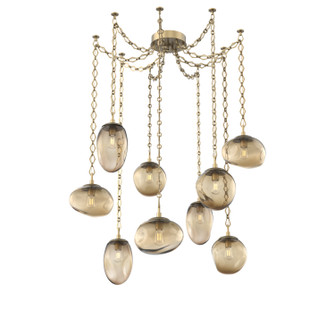 Cosmos Bulb Nine Light Pendant in Gilded Brass (404|SNB0065-09-GB-B-CH1-E2)