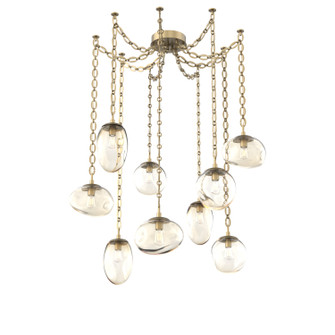 Cosmos Bulb Nine Light Pendant in Gilded Brass (404|SNB0065-09-GB-A-CH2-E2)