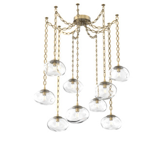 Nova Bulb Nine Light Pendant in Gilded Brass (404|SNB0064-09-GB-C-CH2-E2)