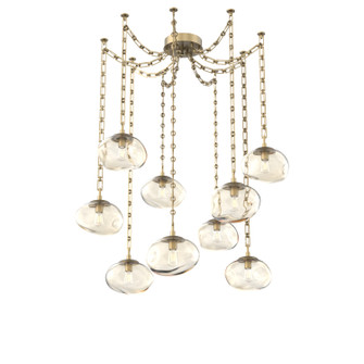 Nova Bulb Nine Light Pendant in Gilded Brass (404|SNB0064-09-GB-A-CH3-E2)