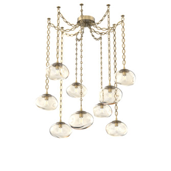 Nova Bulb Nine Light Pendant in Gilded Brass (404|SNB0064-09-GB-A-CH2-E2)