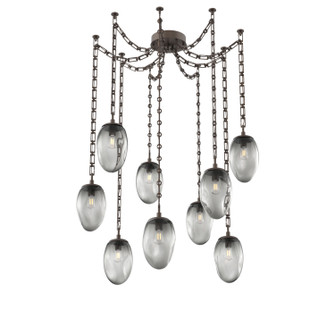 Meteo Bulb Nine Light Pendant in Flat Bronze (404|SNB0063-09-FB-S-CH3-E2)