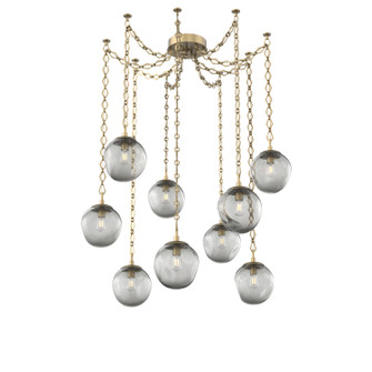 Aster Bulb Nine Light Pendant in Gilded Brass (404|SNB0062-09-GB-S-CH1-E2)