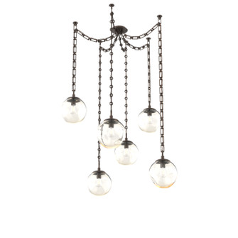 Aster Bulb Six Light Pendant in Flat Bronze (404|SNB0062-06-FB-A-CH3-E2)