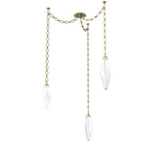 Rock Crystal LED Pendant in Gilded Brass (404|SNB0050-03-GB-CC-CH1-L3)