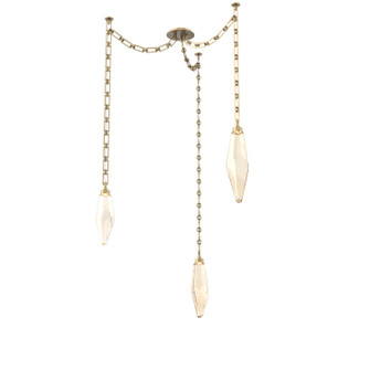 Rock Crystal LED Pendant in Gilded Brass (404|SNB0050-03-GB-CA-CH3-L1)