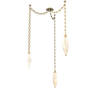 Rock Crystal LED Pendant in Gilded Brass (404|SNB0050-03-GB-CA-CH2-L3)