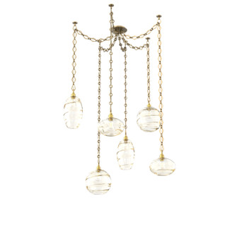 Misto Six Light Pendant in Gilded Brass (404|SNB0048-06-GB-OA-CH1-E2)