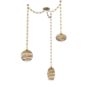 Misto Three Light Pendant in Gilded Brass (404|SNB0048-03-GB-OB-CH3-E2)