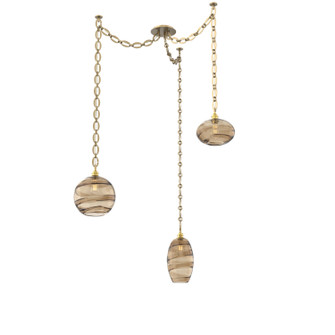 Misto Three Light Pendant in Gilded Brass (404|SNB0048-03-GB-OB-CH2-E2)