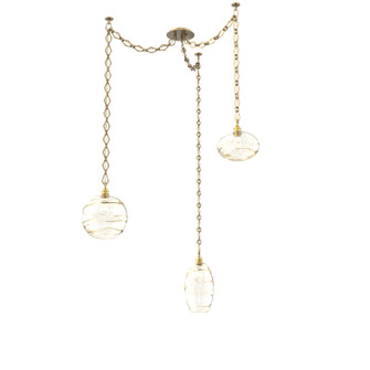 Misto Three Light Pendant in Gilded Brass (404|SNB0048-03-GB-OA-CH1-E2)
