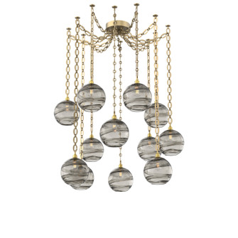 Terra 12 Light Pendant in Gilded Brass (404|SNB0047-12-GB-OS-CH2-E2)