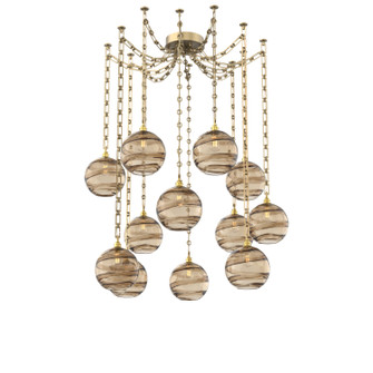 Terra 12 Light Pendant in Gilded Brass (404|SNB0047-12-GB-OB-CH3-E2)