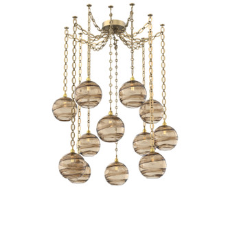 Terra 12 Light Pendant in Gilded Brass (404|SNB0047-12-GB-OB-CH2-E2)