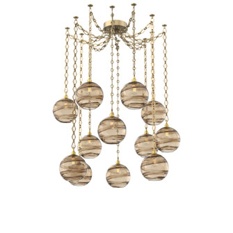 Terra 12 Light Pendant in Gilded Brass (404|SNB0047-12-GB-OB-CH1-E2)
