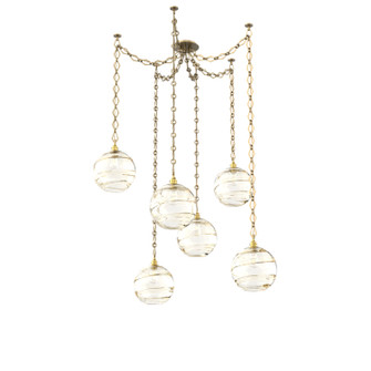 Terra Six Light Pendant in Gilded Brass (404|SNB0047-06-GB-OA-CH1-E2)