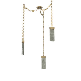 Parallel LED Pendant in Gilded Brass (404|SNB0042-03-GB-SG-CH2-L3)