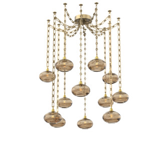 Coppa 12 Light Pendant in Gilded Brass (404|SNB0036-12-GB-OB-CH3-E2)