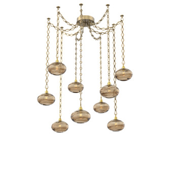 Coppa Nine Light Pendant in Gilded Brass (404|SNB0036-09-GB-OB-CH1-E2)