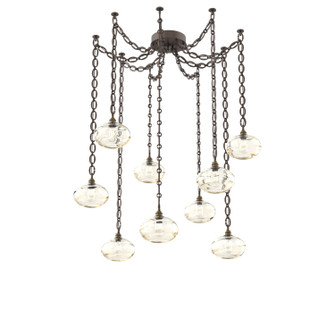 Coppa Nine Light Pendant in Flat Bronze (404|SNB0036-09-FB-OA-CH2-E2)