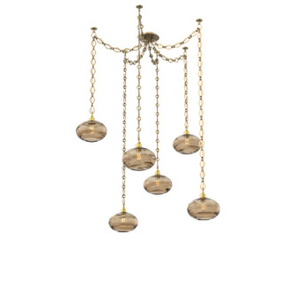 Coppa Six Light Pendant in Gilded Brass (404|SNB0036-06-GB-OB-CH1-E2)