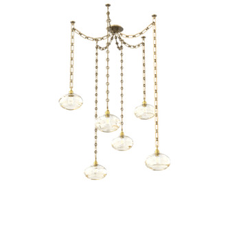 Coppa Six Light Pendant in Gilded Brass (404|SNB0036-06-GB-OA-CH3-E2)