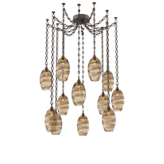 Ellisse 12 Light Pendant in Flat Bronze (404|SNB0035-12-FB-OB-CH1-E2)