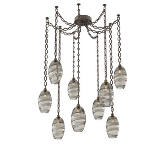 Ellisse Nine Light Pendant in Flat Bronze (404|SNB0035-09-FB-OS-CH2-E2)