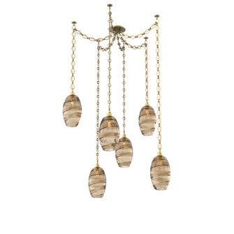 Ellisse Six Light Pendant in Gilded Brass (404|SNB0035-06-GB-OB-CH1-E2)
