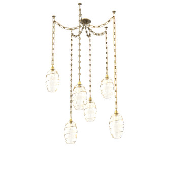 Ellisse Six Light Pendant in Gilded Brass (404|SNB0035-06-GB-OA-CH3-E2)