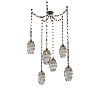 Ellisse Six Light Pendant in Flat Bronze (404|SNB0035-06-FB-OS-CH3-E2)